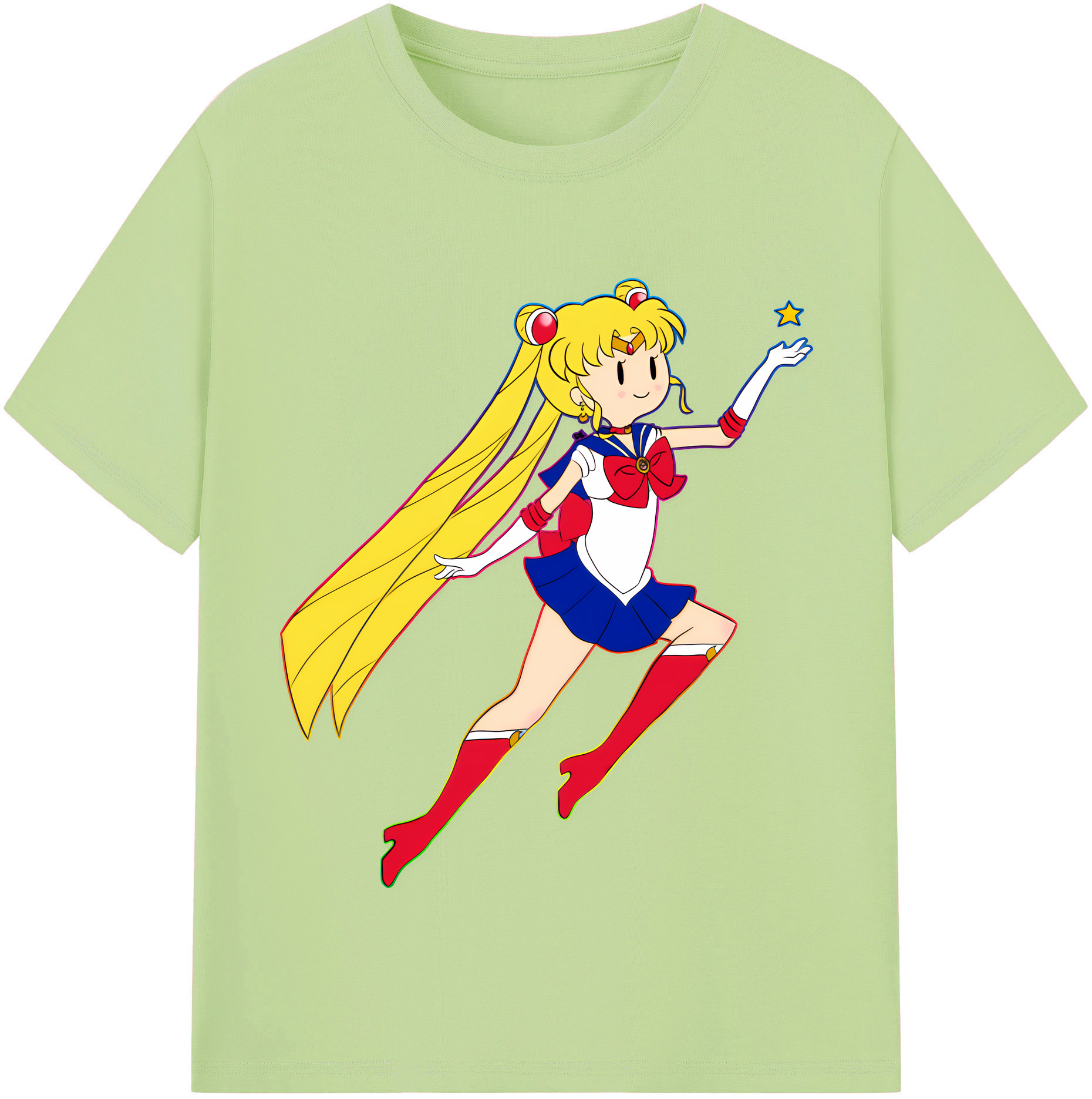 （画像用） 美少女戦士セーラームーン 月野 うさぎ つきの うさぎ Sailor Moon Tsukino Usagi 綿100％半袖Tシャツ（フロントプリント）